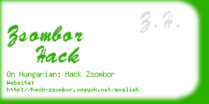 zsombor hack business card